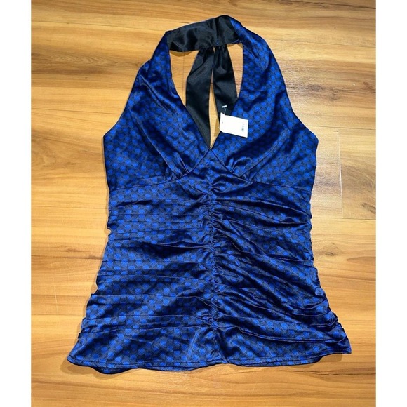 Express Tops - Womens NWT Express Design Studios Ruched Eyelet Sleeveless Halter Top